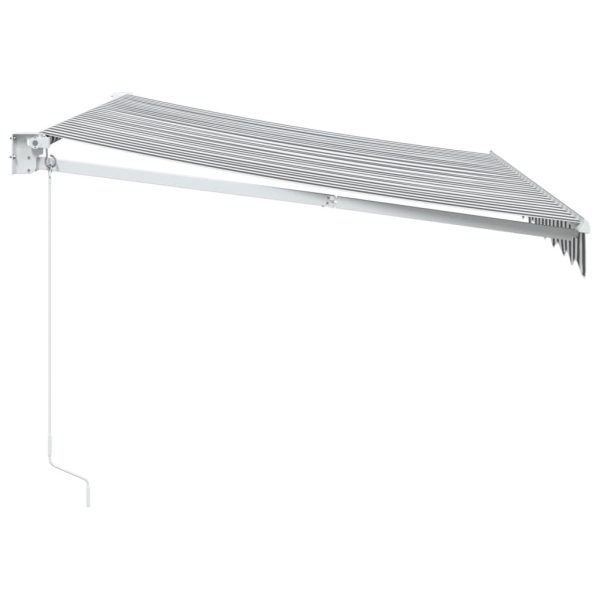 Copertină retractabilă antracit/alb, 3×2,5 m, textil/aluminiu
