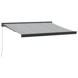 Copertină retractabilă antracit/alb, 3,5×2,5 m, textil/aluminiu