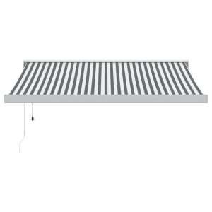 Copertină retractabilă antracit/alb, 3,5×2,5 m, textil/aluminiu