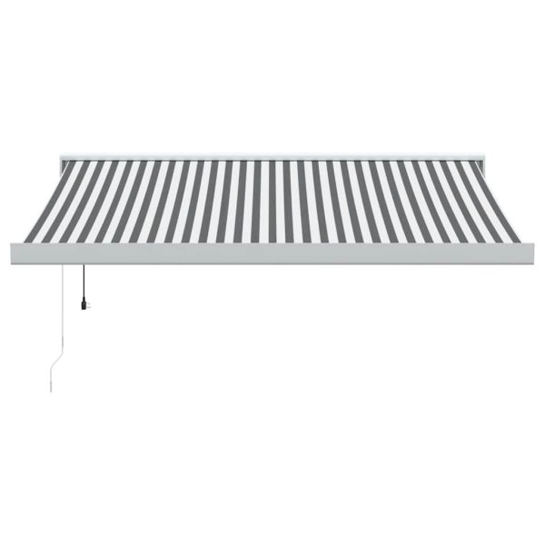 Copertină retractabilă antracit/alb, 3,5×2,5 m, textil/aluminiu