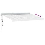 Copertină retractabilă antracit/alb, 3,5×2,5 m, textil/aluminiu