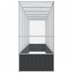 Voliera de păsări cu extensie, argintiu, 626,5x107x212 cm, oțel