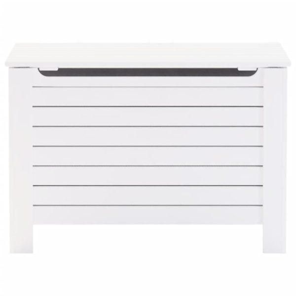 Cutie depozitare capac „RANA”, alb, 80x49x54 cm, lemn masiv pin