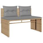 Set canapele de grădină, 4 piese, cu perne, bej, poliratan