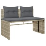 Set canapea de grădină cu perne, 4 piese, gri deschis poliratan