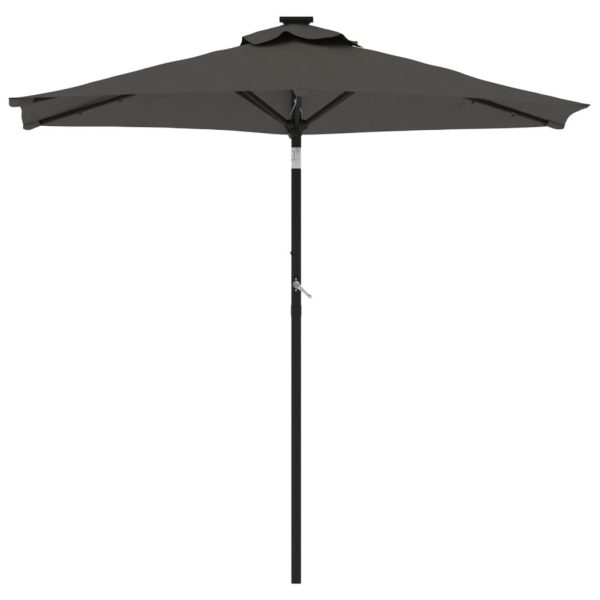 Umbrelă soare de grădină stâlp din oțel antracit 225x225x212 cm