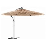 Umbrelă soare de grădină cu stâlp din oțel, maro 290x290x238 cm