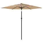 Umbrelă soare de grădină cu stâlp din oțel, maro 223x223x213 cm