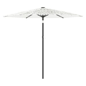 Umbrelă soare de grădină stâlp din oțel, alb 268x268x226cm