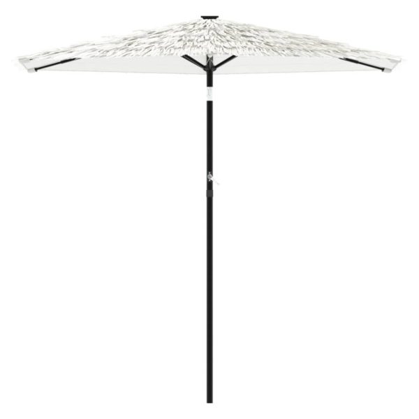 Umbrelă soare de grădină stâlp din oțel, alb 268x268x226cm