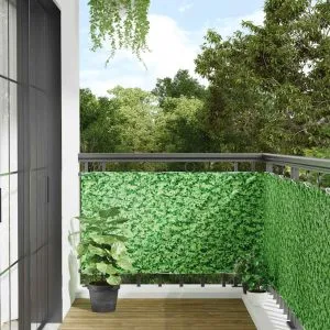 Paravan de balcon cu aspect de plantă, verde, 700×120 cm, PVC