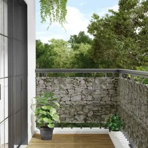 Paravan de balcon cu aspect de piatră, 700×120 cm, PVC