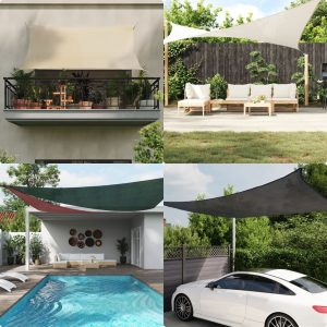 Pânză parasolar, gri deschis, 4,5×4,5 m, pătrat, 160 g/m², HDPE
