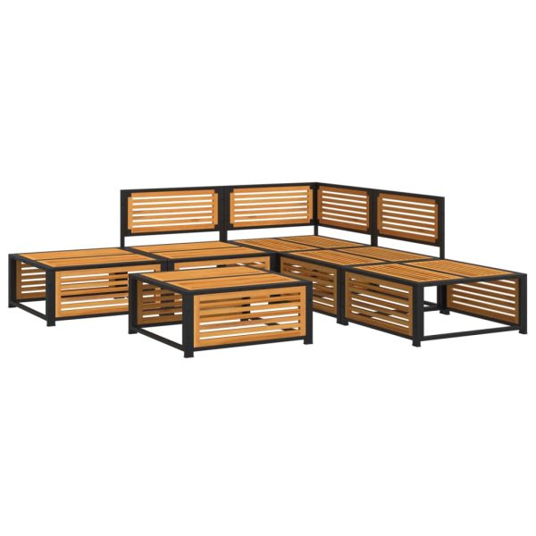 Set de canapele grădină cu perne, 6 piese, lemn masiv acacia