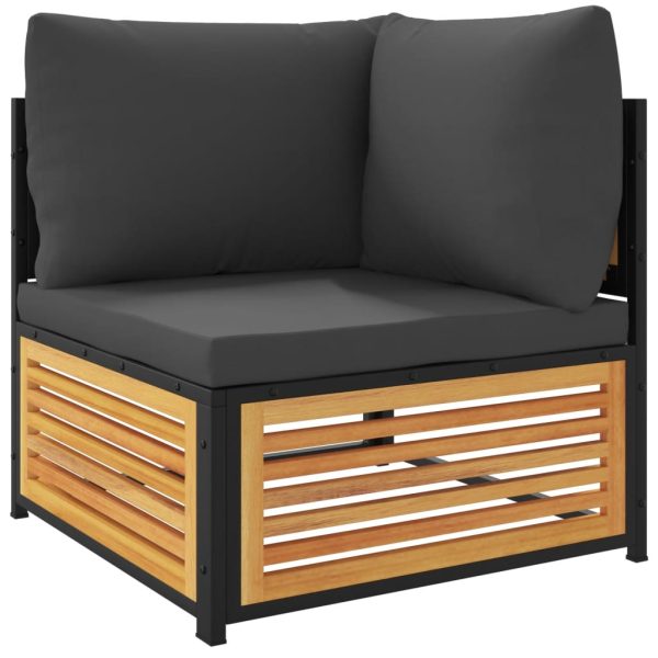 Set de canapele grădină cu perne, 6 piese, lemn masiv acacia