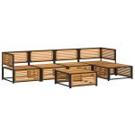 Set de canapele grădină cu perne, 6 piese, lemn masiv acacia