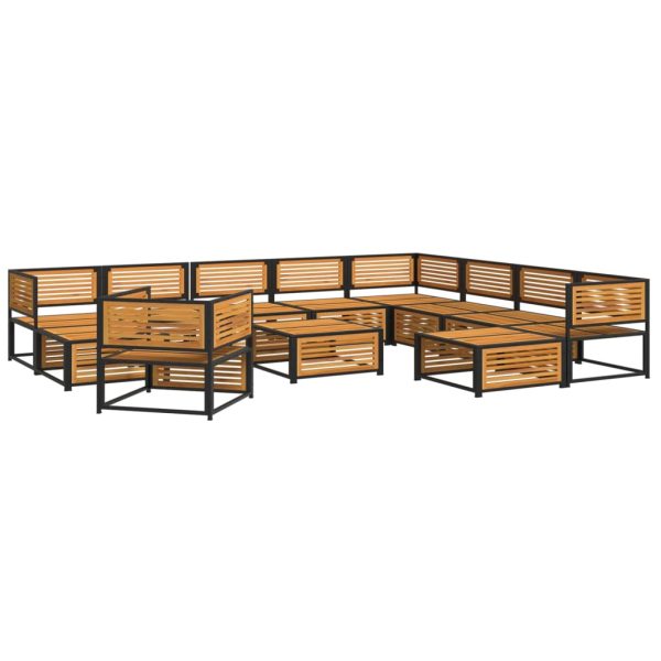 Set canapele grădină cu perne, 12 piese, lemn masiv de acacia
