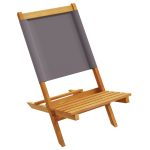 Scaune de grădină pliabile 4 buc., textil antracit/lemn masiv