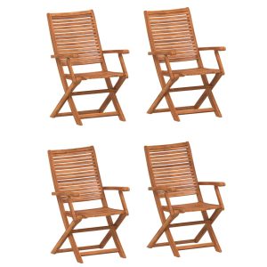 Scaune de grădină pliante, 4 buc. 57x66x95 cm lemn masiv acacia