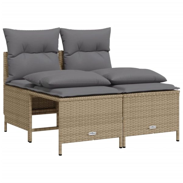 Set canapele de grădină cu perne, 5 piese, bej, poliratan