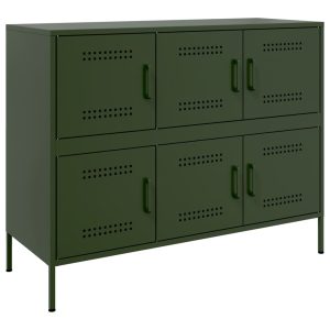 Dulap, verde măsliniu, 100,5x39x79 cm, oțel