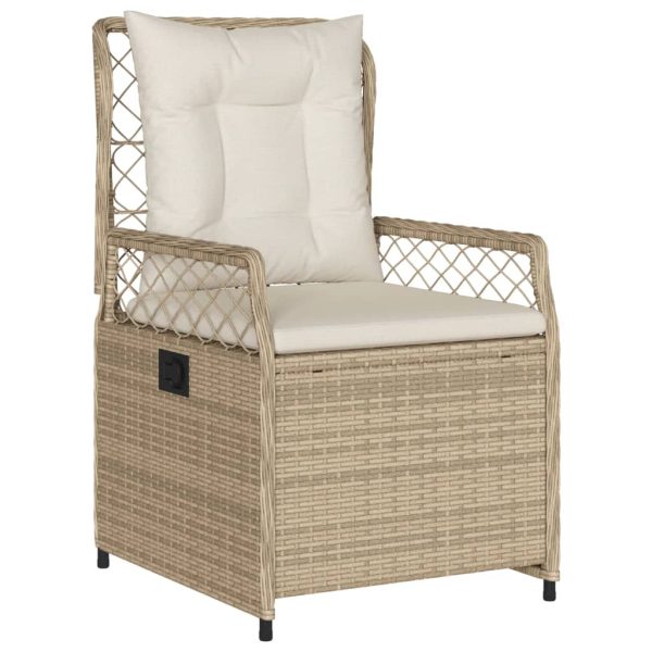 Set mobilier de grădină cu perne, 3 piese, bej, poliratan