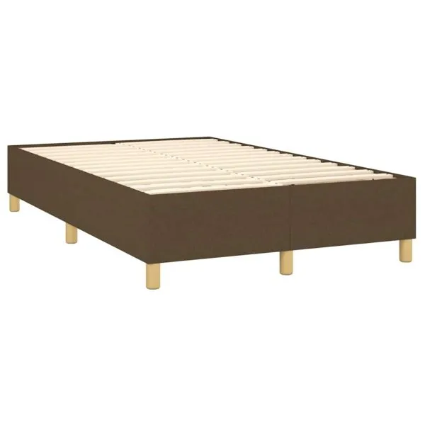 Pat box spring cu saltea, maro închis, 120×190 cm, textil