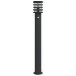 Lampă exterioară de podea cu senzor, negru, 110 cm, oțel inox