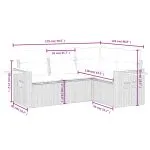 Set mobilier de grădină cu perne, 4 piese, negru, poliratan