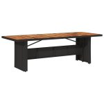 Set mobilier de grădină cu perne, 7 piese, negru, poliratan