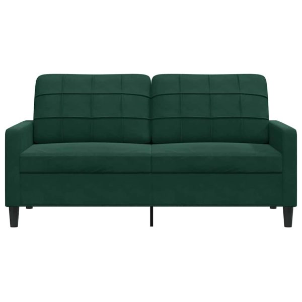 Canapea cu 2 locuri, verde închis, 140 cm, catifea