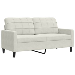 Canapea cu 2 locuri, crem, 140 cm, catifea