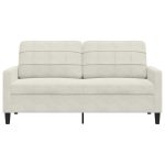 Canapea cu 2 locuri, crem, 140 cm, catifea