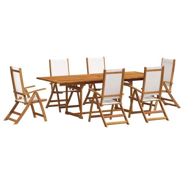 Set mobilier de grădină, 7 piese, lemn masiv acacia/textilenă
