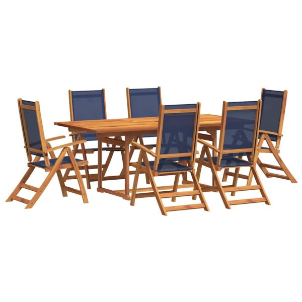 Set mobilier de grădină, 7 piese, lemn masiv acacia/textilenă