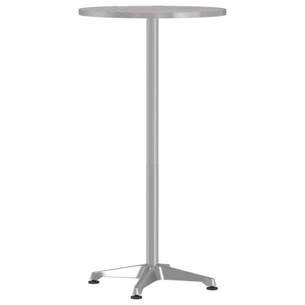 Masă bar exterior înălțime reglabilă Ø59,5×70/109,5 cm aluminiu