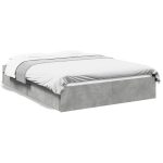 Cadru de pat cu sertare, gri beton, 140×200 cm, lemn prelucrat