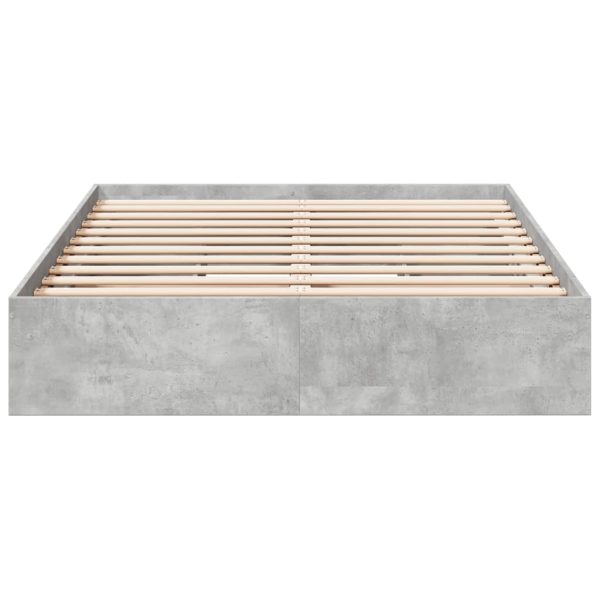 Cadru de pat cu sertare, gri beton, 140×200 cm, lemn prelucrat