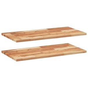 Rafturi suspendate 3 buc. 80x40x2 cm lemn masiv acacia netratat