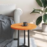 Blat de masă rotund, maro ceruit, Ø50×2,5 cm, lemn masiv de pin