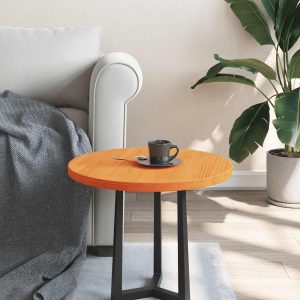 Blat de masă rotund, maro ceruit, Ø50×2,5 cm, lemn masiv de pin