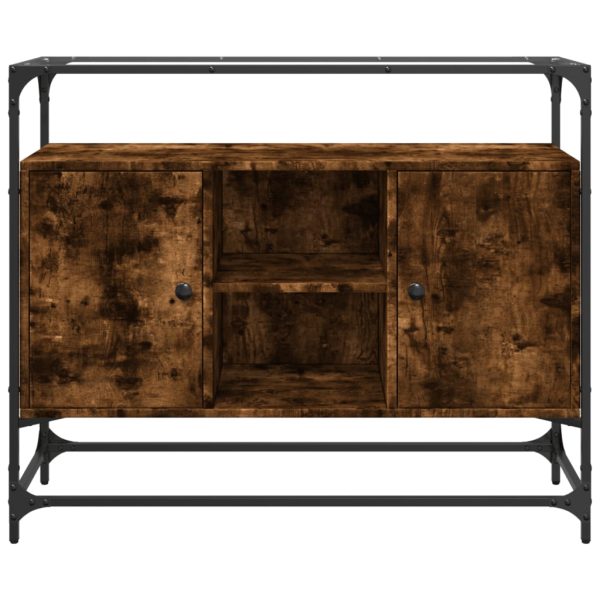 Dulap, blat din sticlă stejar fumuriu 98x35x81cm lemn prelucrat