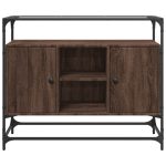 Dulap, blat din sticlă stejar maro 98x35x81 cm lemn prelucrat