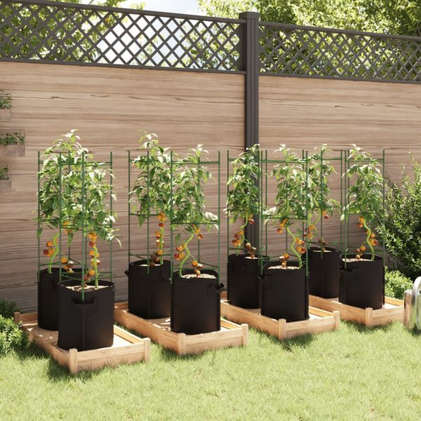 Suport pentru roșii cu saci de plante 8 buc., 116 cm oțel și PP
