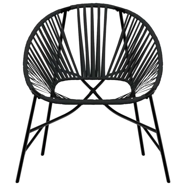 Scaun ouă de grădină Negru Poly Rattan