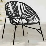 Scaun ouă de grădină Negru Poly Rattan