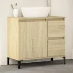 Dulap de baie, stejar sonoma, 65x33x60 cm, lemn prelucrat