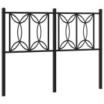 Tăblie de pat metalică, negru, 120 cm