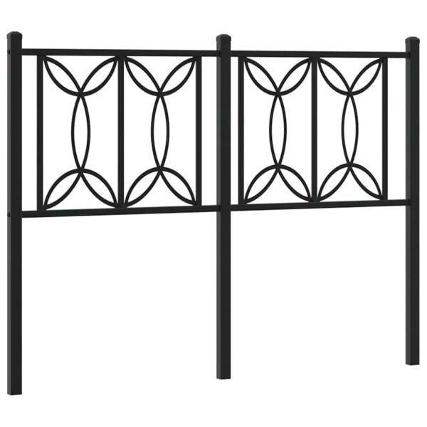 Tăblie de pat metalică, negru, 120 cm