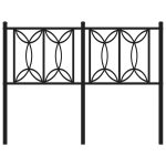 Tăblie de pat metalică, negru, 120 cm